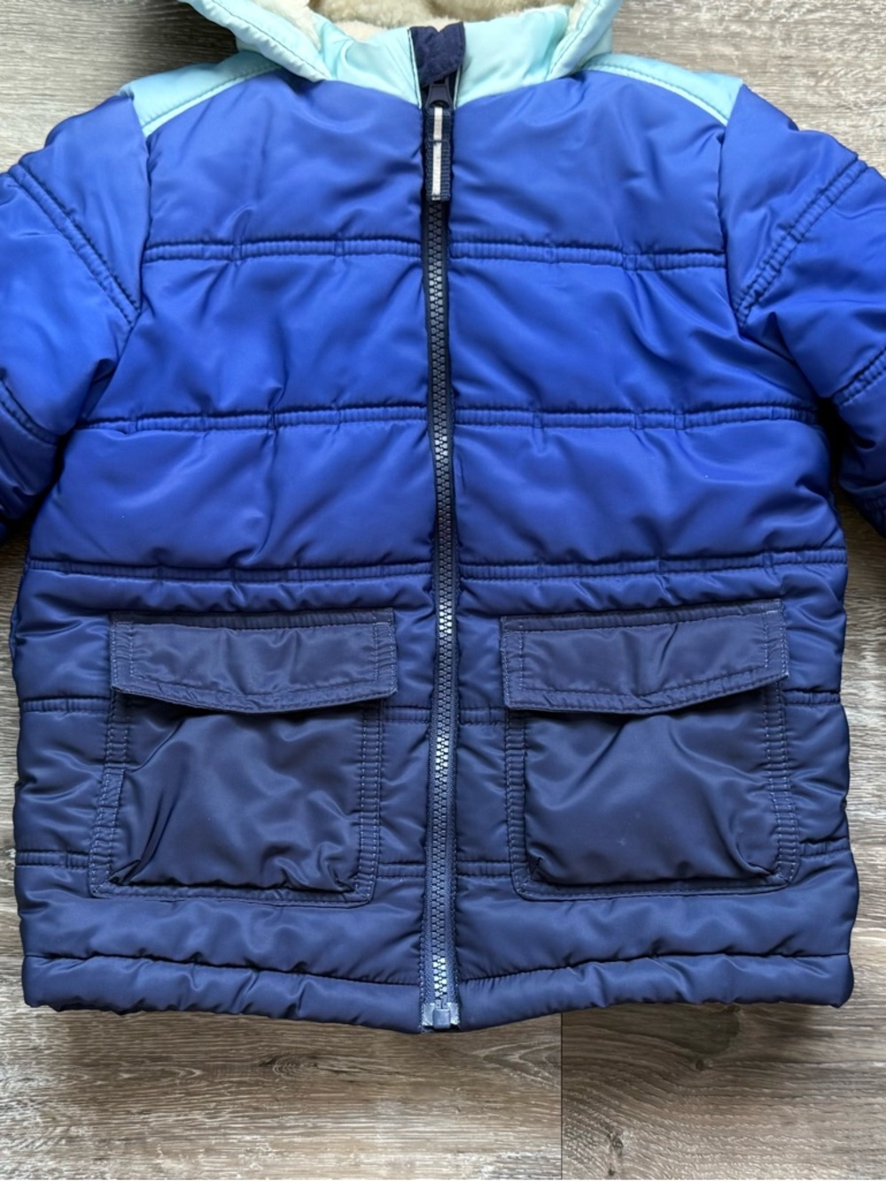 ✝️ Cat & Jack | LIKE NEW • Blue Ombre Puffer Jacket • 4T - Picture 2 of 7